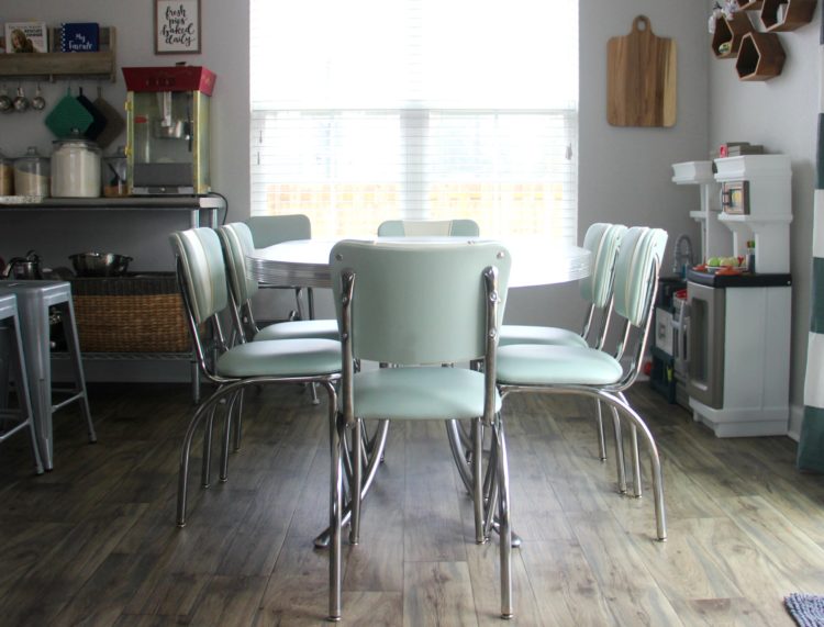 How To Reupholster Vintage Diner Chairs, Recover Dining Room Chairs With Vinyl Planks