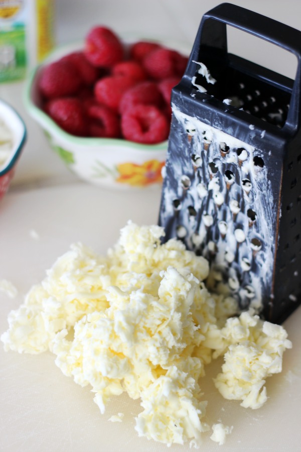 grated butter next to grater