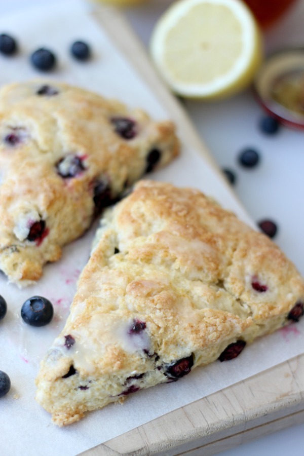 baked scones on serving board