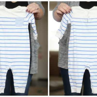 front and back of baby pajamas