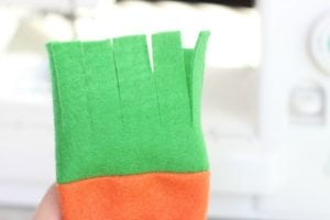 cut half inch slits in carrot