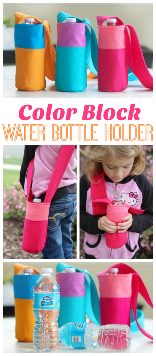 Help kids stay hydrated sew up a bright and bold water bottle holder that they can carry on their own. A great option for field trips & summer activities!