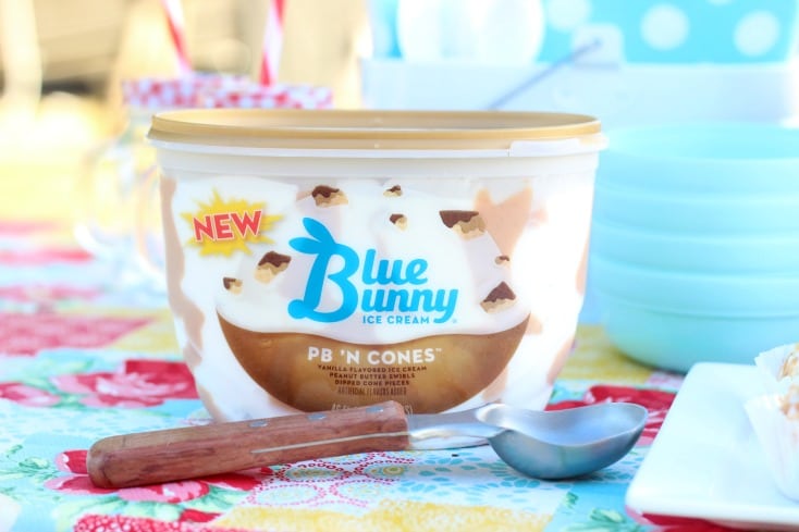 container of blue bunny ice cream