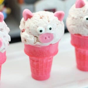 pink pig ice cream cone