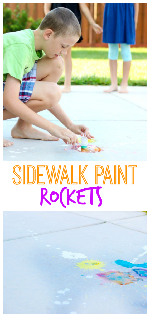 backyard sidewalk chalk rockets