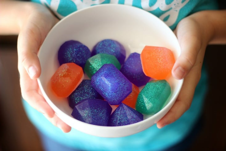 bowl of gem soaps