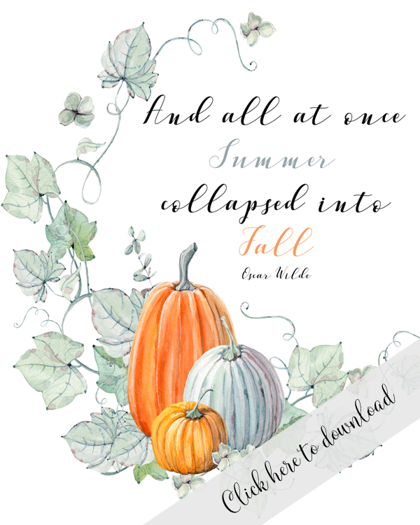 Over a dozen beautiful watercolor printables, ready to add to your fall decor this season. Just print and frame!