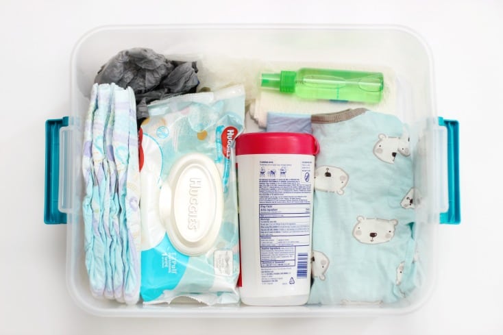 Every mom needs an emergency diaper changing kit to keep in the car. A friend gave one to me, and now I'm giving one to you. You'll thank me someday!