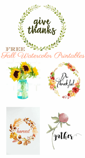 FREE Fall Watercolor Printables for Fall - Gluesticks Blog
