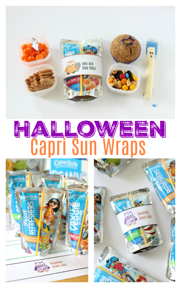 Add some spooky fun to your kids' lunches this year with these printable juice box wraps for Halloween! Just cut, wrap and tape!