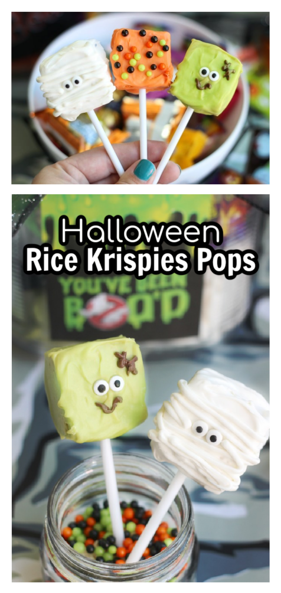 halloween rice krispies pops
