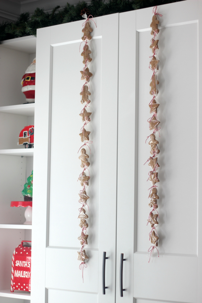 two cookie countdowns hanging on cupboard