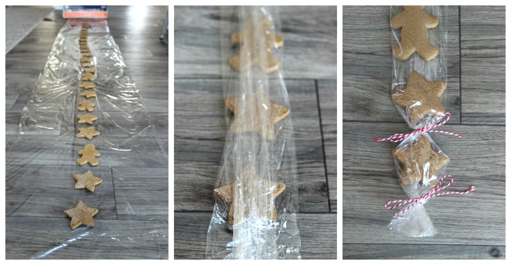 cookies being wrapped in plastic wrap