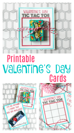 Printable Tic Tac Toe Valentine's Day Cards for Class Parties