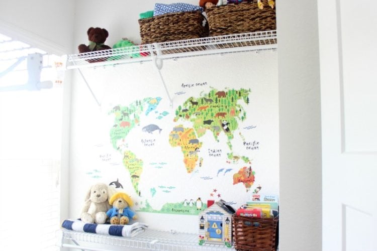 What do you do when you don't have a spare room for baby? Use a closet! This tidy and tiny closet uses every space for maximized nursery organization.