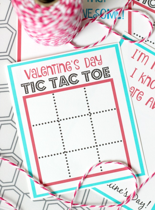 tic tac toe valentine's day cards printable