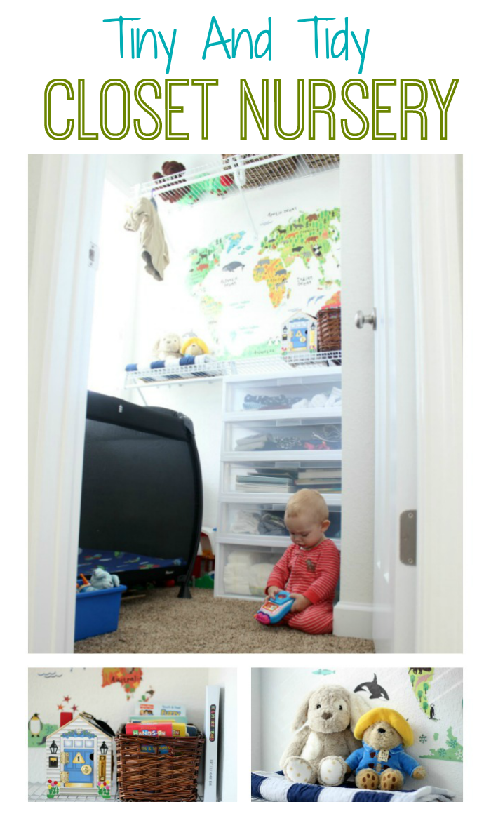 What do you do when you don't have a spare room for baby? Use a closet! This tidy and tiny closet uses every space for maximized nursery organization.