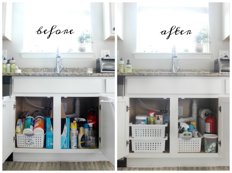 Under the Sink Organization: Before and After! - unOriginal Mom  Under the  sink organization, Kitchen organization diy, Kitchen cabinet organization