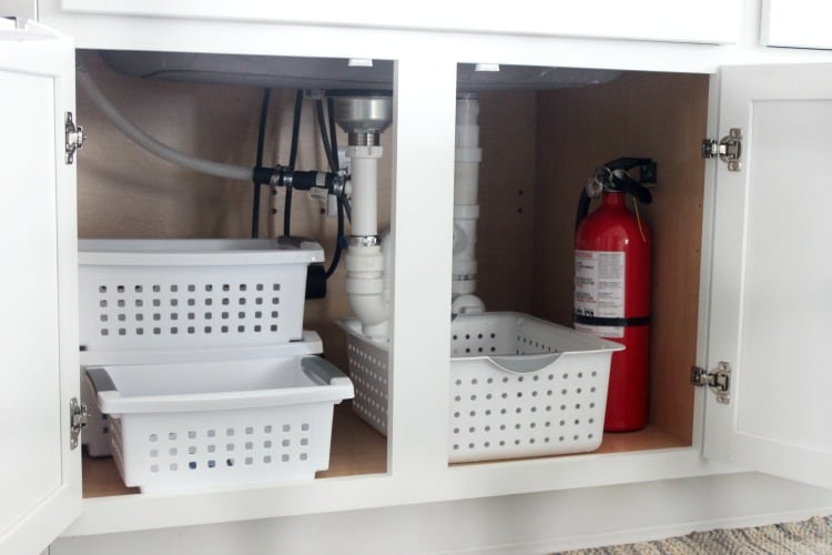 add baskets for organization under sink