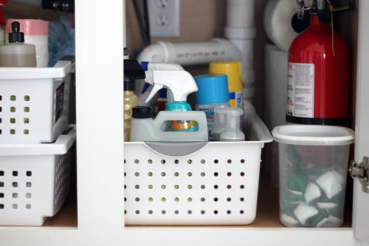 5 Easy Steps to Organize Under Your Kitchen Sink Once and For All -  Practical Perfection