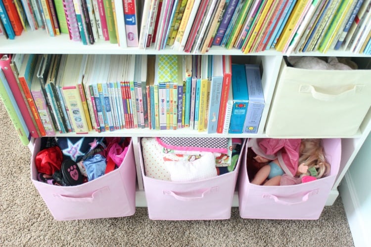 girls room doll storage