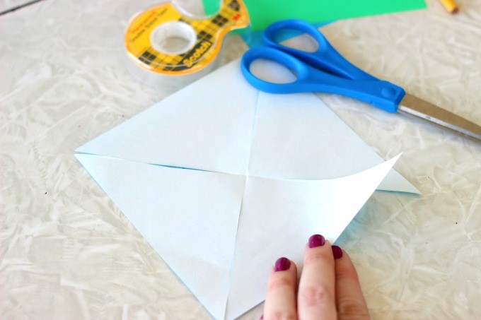 origami paper cut on diagonals