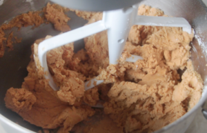 mixing bowl of peanut butter filling