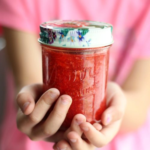 Low Sugar Strawberry Freezer Jam + Video