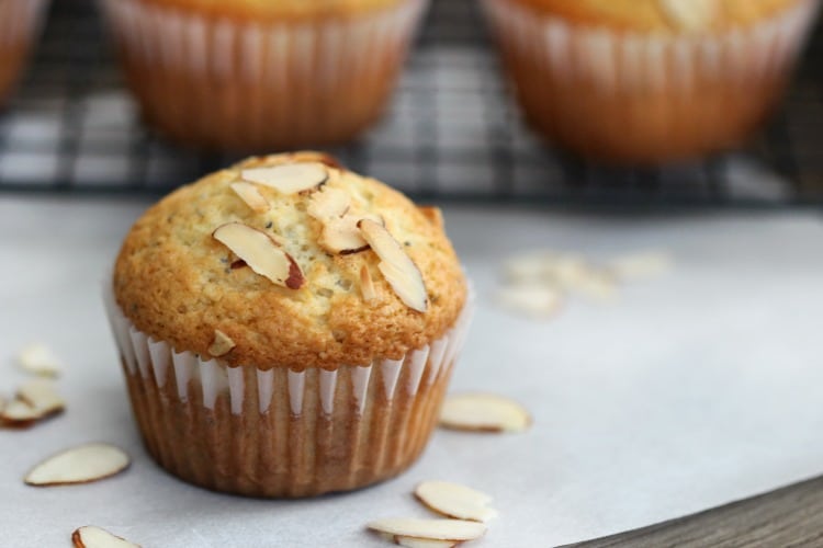 This almond poppy seed muffin recipe will leave you feeling like you just enjoyed dessert for breakfast. Full of delicious vanilla and almond flavor and a crunch from the toasted almonds. A versatile muffin batter recipe is essential for any baker and this one is just that! Customize it to create pretty much any muffin you'd like.