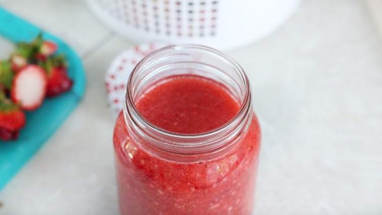 jam poured into jar, no lid
