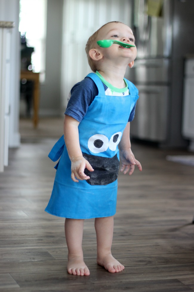 cookie monster toddler apron finished