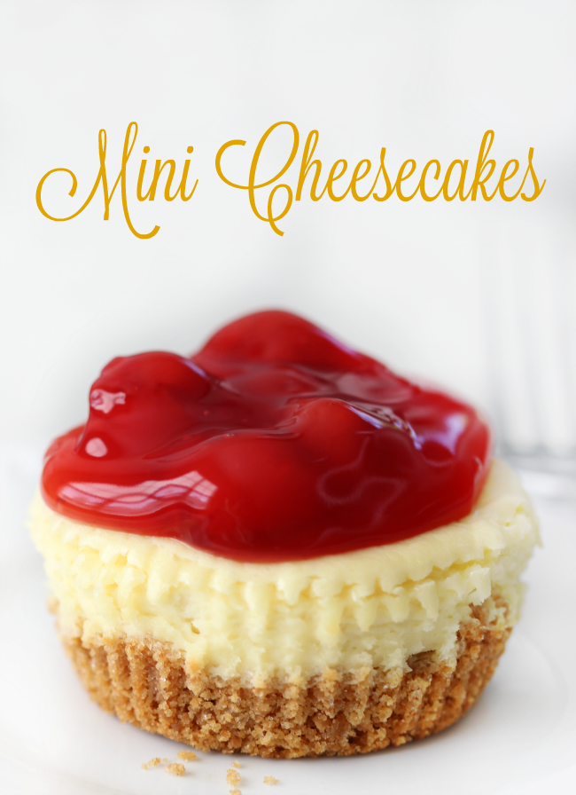 mini cherry cheesecake on plate