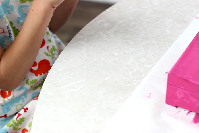 This darling DIY jewelry box is just the right size to organize earrings and rings. These $1.99 boxes are fun to paint and customize and are great for kids! Roll felt around crayons and place them close together to create the spaces for jewelry