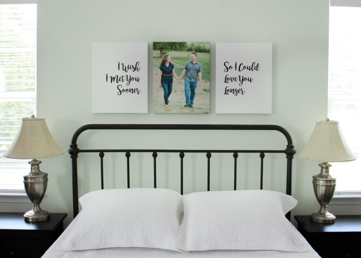 Download these free wall decor printables for your master bedroom! "I wish I met you sooner so I could love you longer." A beautiful quote to go above the bed. Perfect for signs, canvas, or frames.