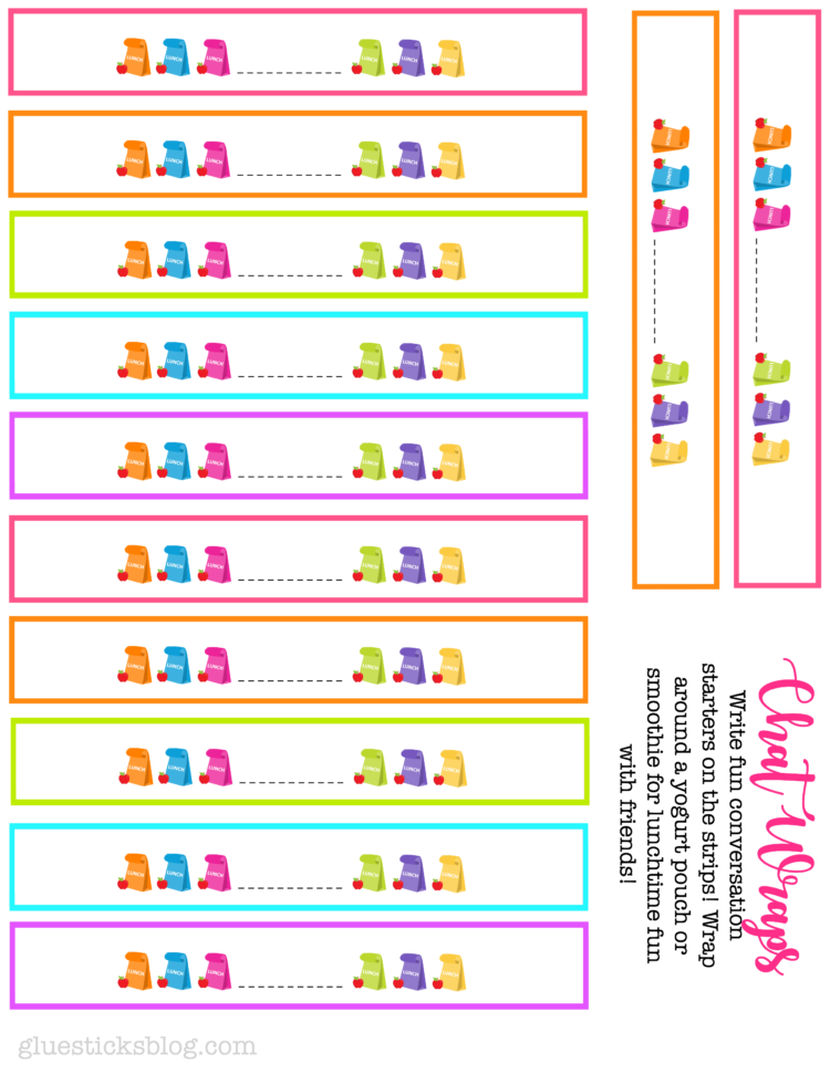 Printable Lunch Box Conversation Starters Chat Wraps Gluesticks Blog