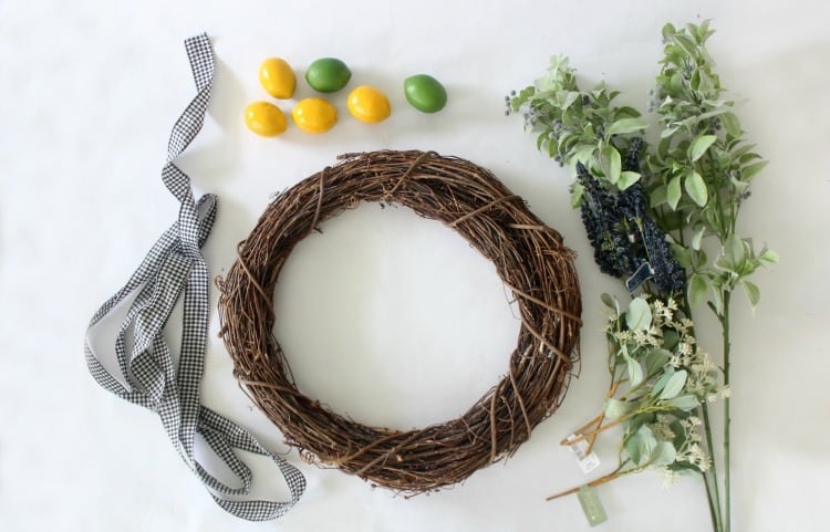 easy citrus wreath supplies