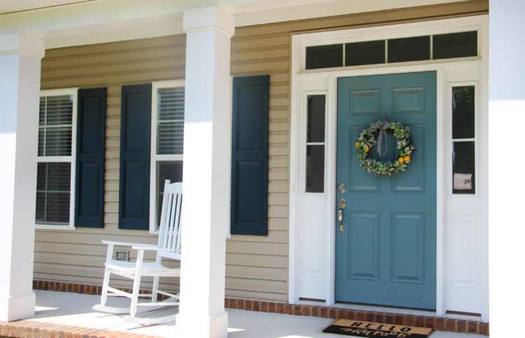 citrus wreath on front door