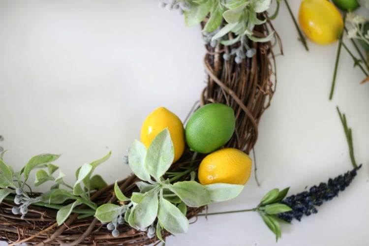 citrus picks in wreath