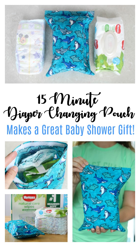 This DIY diaper changing clutch is an easy 15-minute sewing project. It holds 3 diapers, a package of wipes, and even has room for diaper cream or other small items! Every mom needs one so make a few to keep on hand as baby shower gifts! 