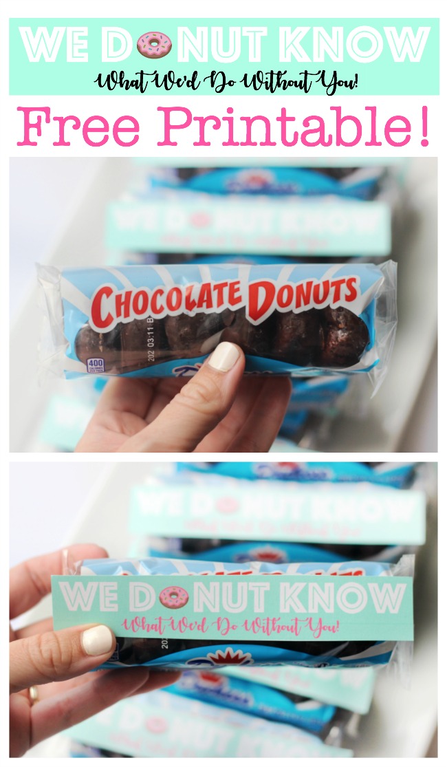 Who doesn't like donuts? This printable mini donut tags are just the right size to attach to a package of mini donuts as the perfect thank you gift!