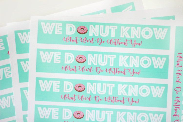 sheet of printable donut tags