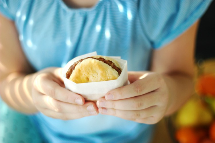 A hot breakfast sandwich and an on-the-go fruit cup! Eat individually or pair together for a hearty and quick on the go breakfast!