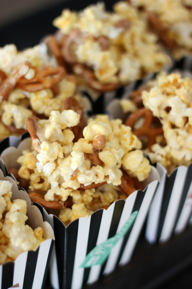 Sweet, salty, buttery, sticky, and crunchy--this marshmallow caramel corn is the perfect snack to munch on with friends!