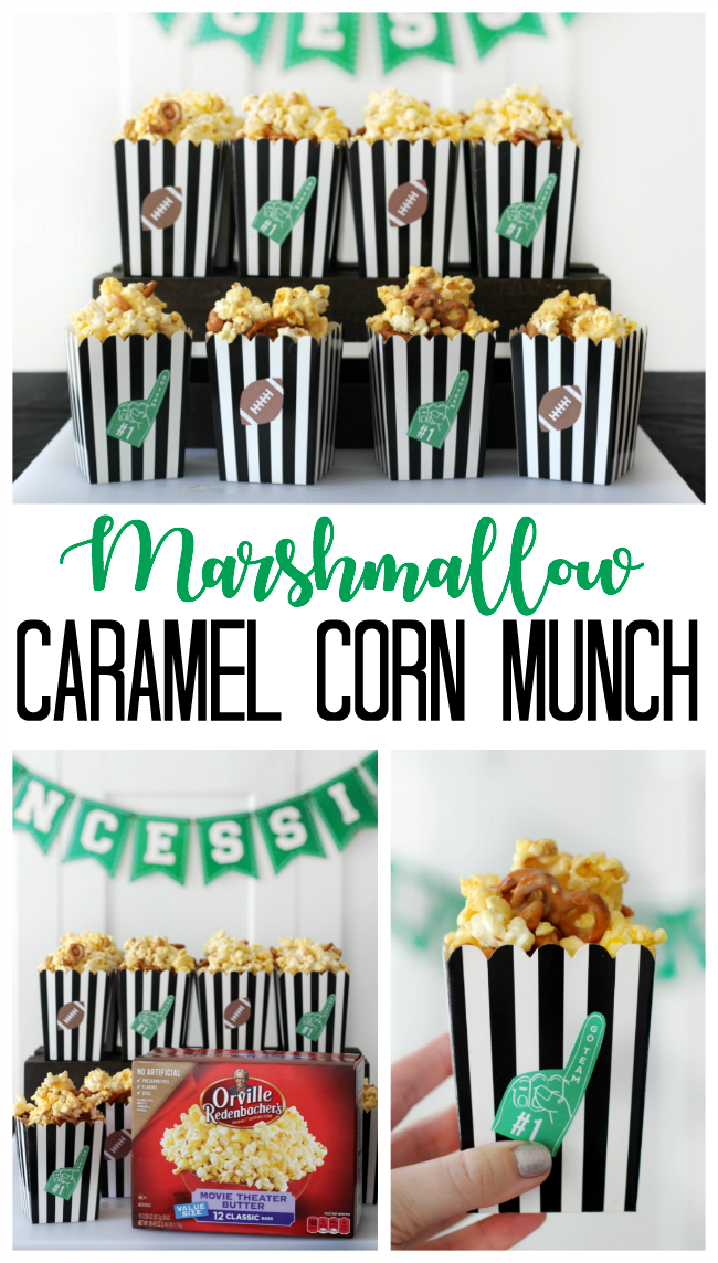 Sweet, salty, buttery, sticky, and crunchy--this marshmallow caramel corn is the perfect snack to munch on with friends!