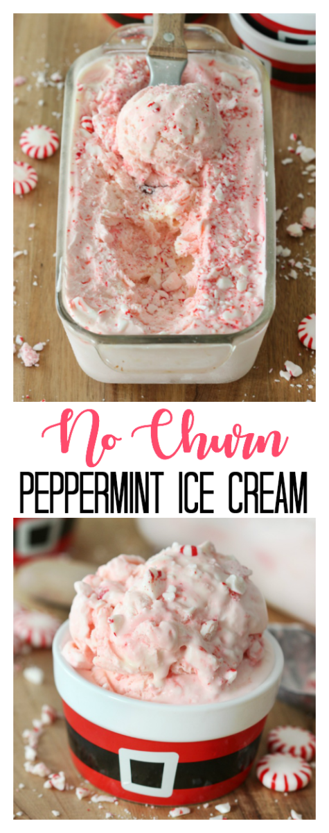 peppermint ice cream in loaf pan