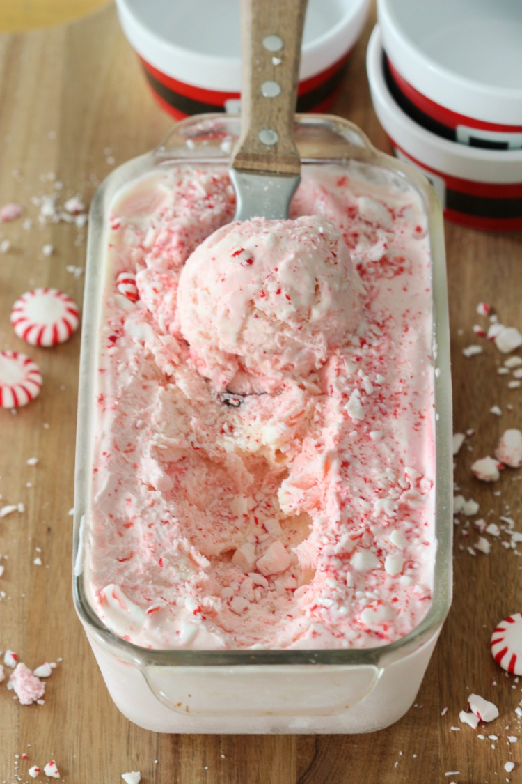 no churn peppermint ice cream in loaf pan