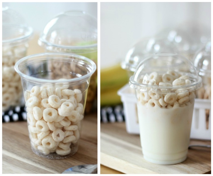 These cereal cups are the perfect on the go breakfast or snack. Prepare a basketful to store in the pantry then add a splash of milk before heading out the door! 
