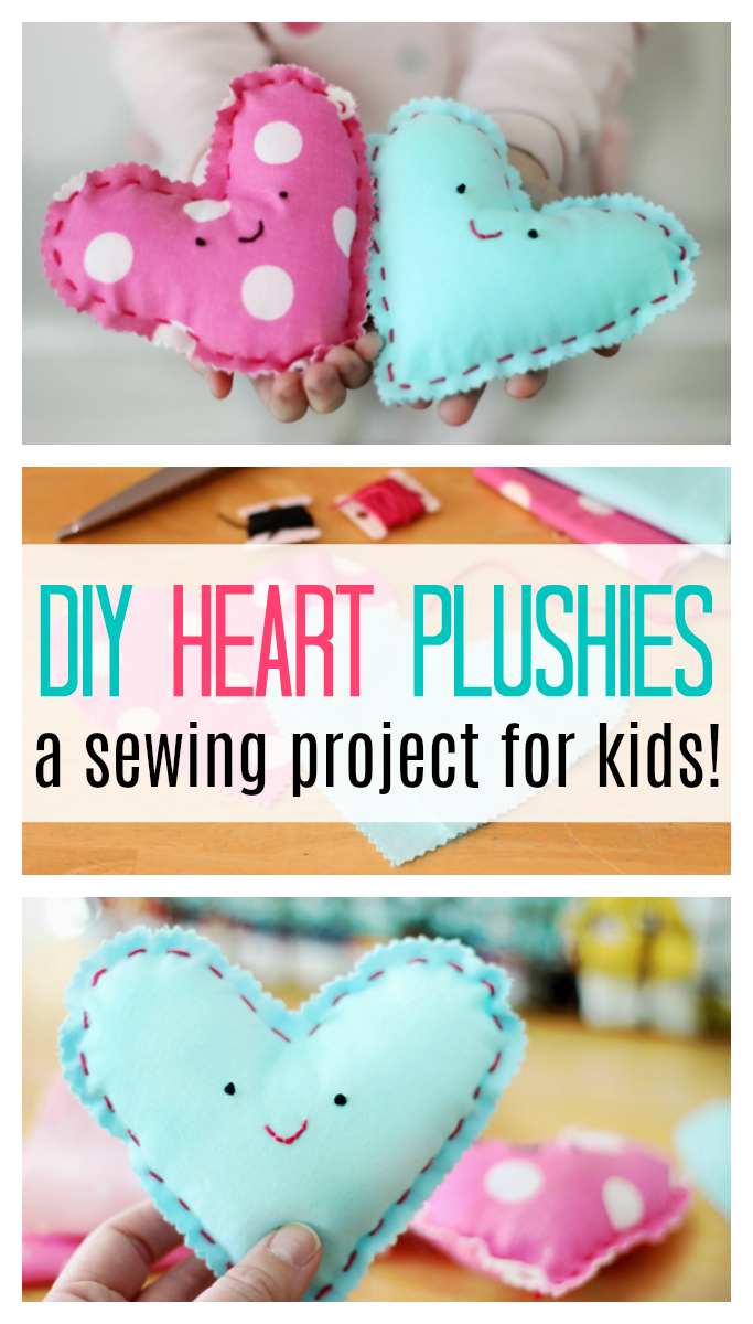 Heart Plushie Sewing Project for Kids - Gluesticks Blog