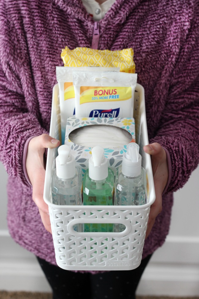 Fill a basket with cold and flu prevention supplies for a classroom gift that the teacher and parents of students will appreciate this time of year! 