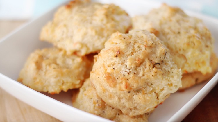 cheddar biscuits in a serving dish